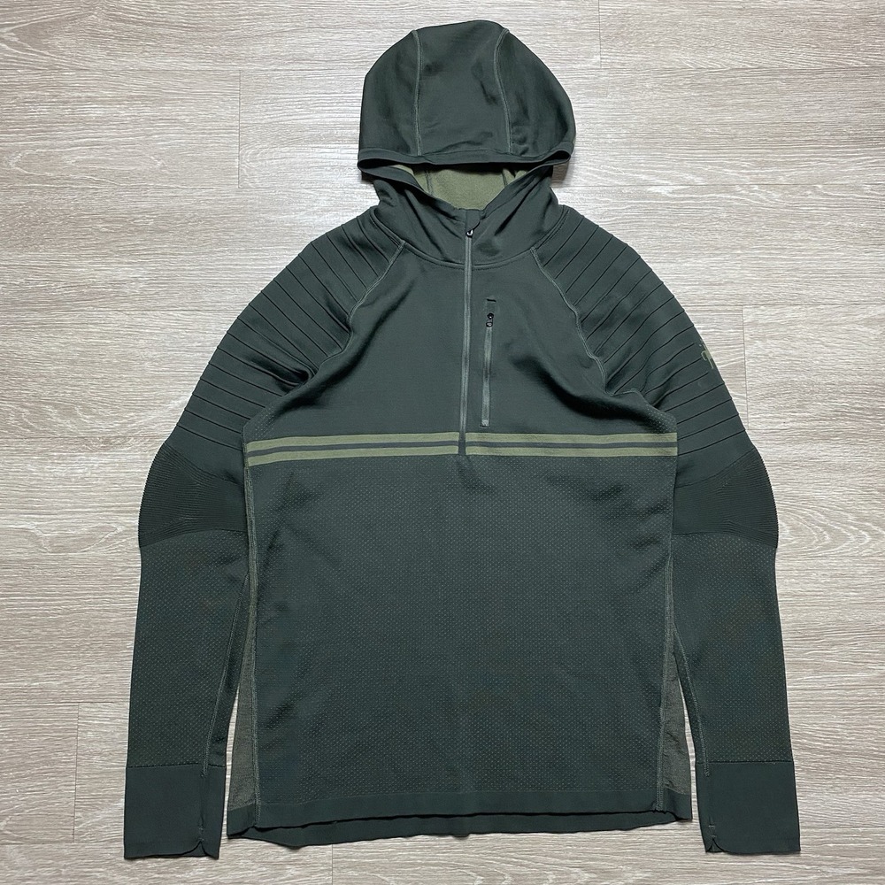 Smartwool Intraknit 1/4 Zip Tech Jacket Men's L Green Base Layer Gorpcore Hiking